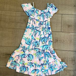 Lily Pulitzer girls off the shoulder dress
